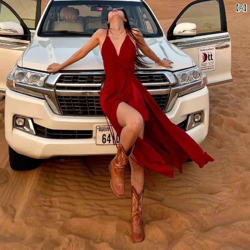 春 コーデ レディース ファッション オシャレ カワイイ シンプル きれいめ ナチュラル 上品カジュアル 婦人服 旅行 ロング スカート ドレス 赤 夏