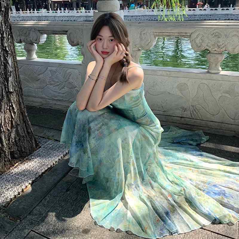 봄 코데 레이디스 패션 멋 귀엽다 심플 예쁘고 내츄럴 품위 캐주얼 여성 의류 피쉬 테일 스커트 원피스 드레스 슬림 섹시 롱 바캉스 휴가 여행