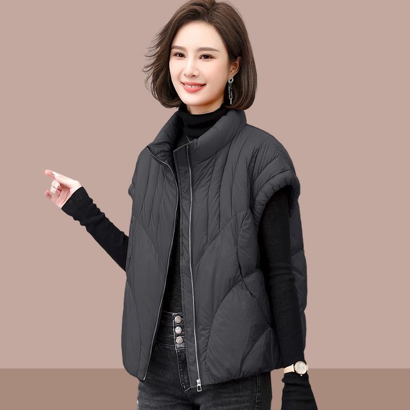 春 コーデ レディース ファッション オシャレ カワイイ シンプル きれいめ ナチュラル 上品カジュアル 婦人服 ダウン スタンドカラー チョッキ アウターウェア ウエスタンスタイル ショルダー ベスト