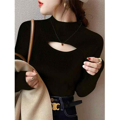春 コーデ レディース ファッション オシャレ カワイイ シンプル きれいめ ナチュラル 上品カジュアル 婦人服 黒 ニット レイヤリング シャツ インナー ハーフ タートルネック セーター 襟 長袖 トップス 春 コーデ レディース ファッション オシャレ カワイイ シンプル きれいめ ナチュラル 上品カジュアル 婦人服 黒 ニット レイヤリング シャツ インナー ハーフ タートルネック セーター 襟 長袖 トップス