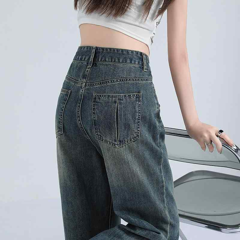 春 コーデ レディース ファッション オシャレ カワイイ シンプル きれいめ ナチュラル 上品カジュアル 婦人服 クラシック カール ジーンズ 薄手 ハイウエスト ストレート キャロット パンツ