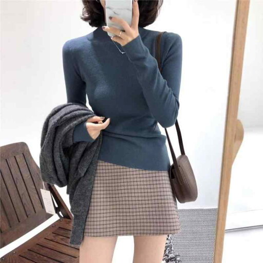 春 コーデ レディース ファッション オシャレ カワイイ シンプル きれいめ ナチュラル 上品カジュアル 婦人服 シック トップス ハーフ タートルネック セーター インナー フィット セーター ミッド カラー シャツ 春 コーデ レディース ファッション オシャレ カワイイ シンプル きれいめ ナチュラル 上品カジュアル 婦人服 シック トップス ハーフ タートルネック セーター インナー フィット セーター ミッド カラー シャツ
