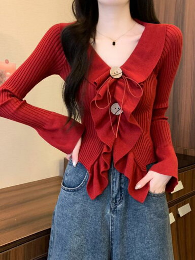 春 コーデ レディース ファッション オシャレ カワイイ シンプル きれいめ ナチュラル 上品カジュアル 婦人服 長袖 セーター トップス フリルシャツ 春 コーデ レディース ファッション オシャレ カワイイ シンプル きれいめ ナチュラル 上品カジュアル 婦人服 長袖 セーター トップス フリルシャツ