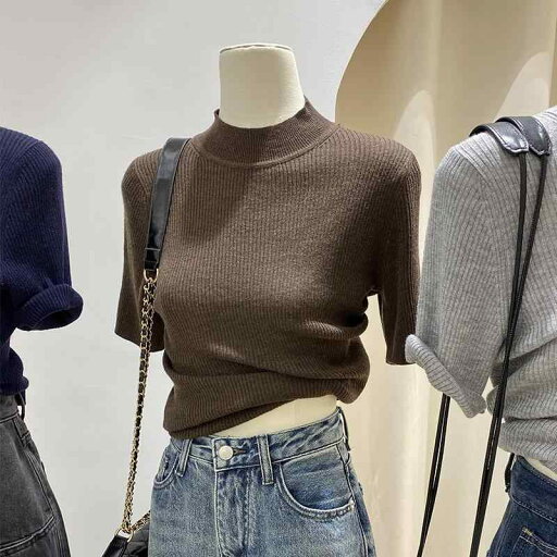 春 コーデ レディース ファッション オシャレ カワイイ シンプル きれいめ ナチュラル 上品カジュアル 婦人服 ハーフ タートルネック セーター 半袖 薄手 レイヤリング シャツ 柔らかい トップス 春 コーデ レディース ファッション オシャレ カワイイ シンプル きれいめ ナチュラル 上品カジュアル 婦人服 ハーフ タートルネック セーター 半袖 薄手 レイヤリング シャツ 柔らかい トップス