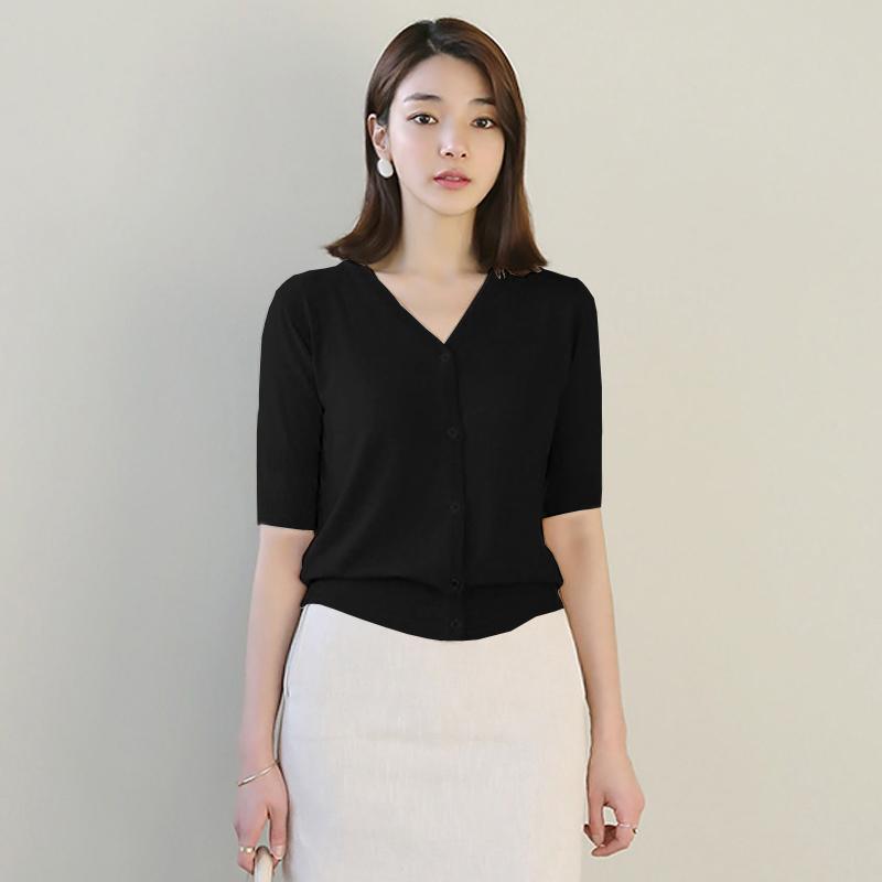 春 コーデ レディース ファッション オシャレ カワイイ シンプル きれいめ ナチュラル 上品カジュアル 婦人服 夏 カーディガン ジャケット トップス セーター 薄手 Vネック 半袖 日焼け防止 シャツ