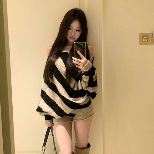 春 コーデ レディース ファッション オシャレ カワイイ シンプル きれいめ ナチュラル 上品カジュアル 婦人服 ストライプ セーター スーツ バット スリーブ セーター ハイウエスト パンツ 春 コーデ レディース ファッション オシャレ カワイイ シンプル きれいめ ナチュラル 上品カジュアル 婦人服 ストライプ セーター スーツ バット スリーブ セーター ハイウエスト パンツ