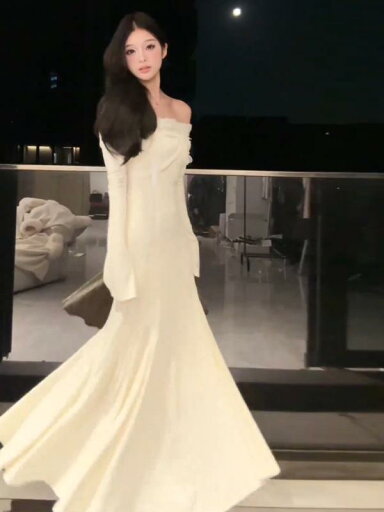 春 コーデ レディース ファッション オシャレ カワイイ シンプル きれいめ ナチュラル 上品カジュアル 婦人服 フレンチ ニット ワンピース 白 レース 立体 蝶 フィッシュテール ロング ドレス 春 コーデ レディース ファッション オシャレ カワイイ シンプル きれいめ ナチュラル 上品カジュアル 婦人服 フレンチ ニット ワンピース 白 レース 立体 蝶 フィッシュテール ロング ドレス