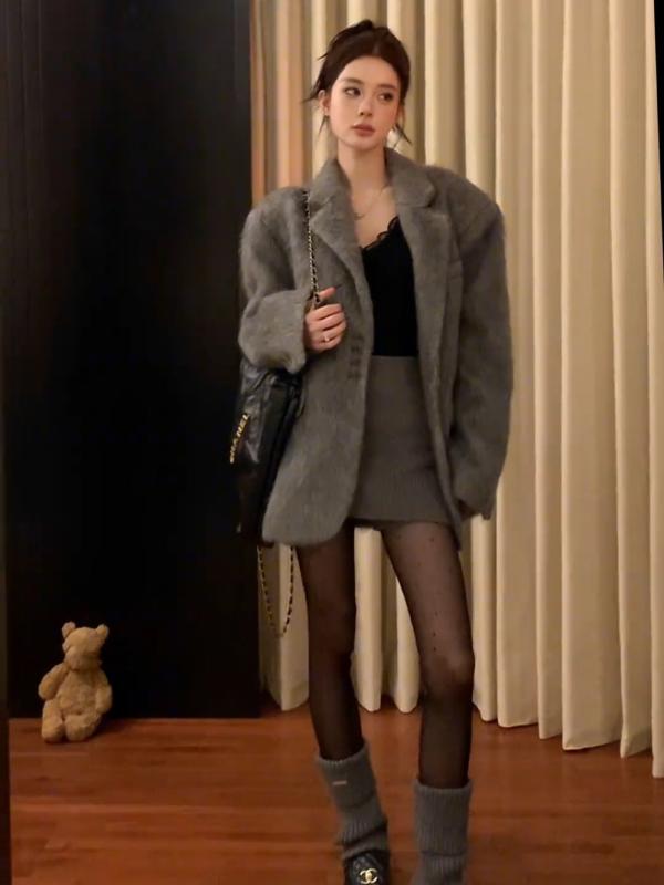 Rakuten - 春 コーデ レディース ファッション オシャレ カワイイ シンプル きれいめ ナチュラル 上品カジュアル 婦人服 シルエット PUレザー ハイエンド スリム ウール コート