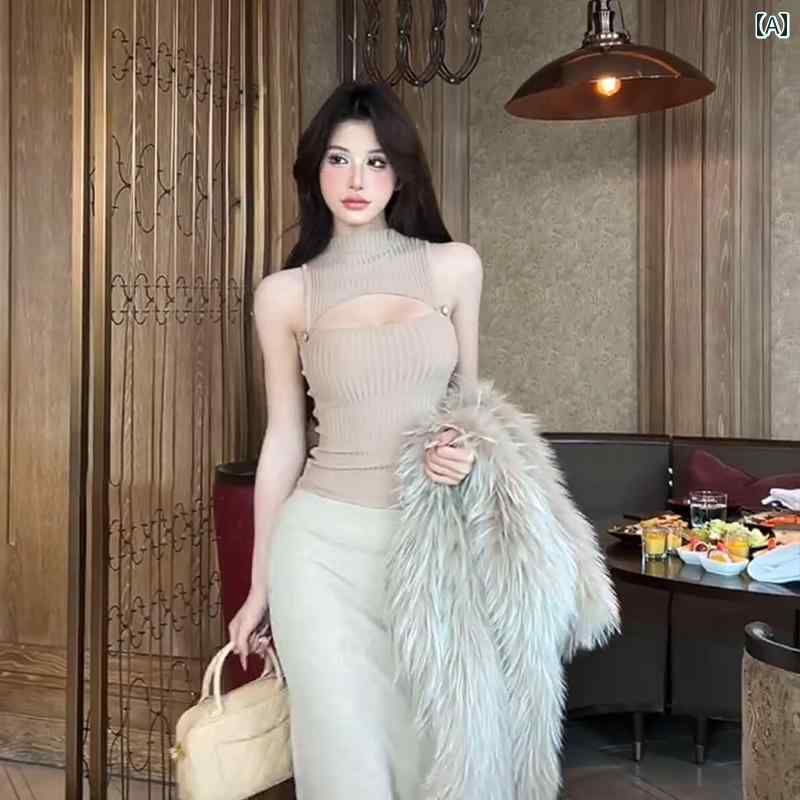 リコットの春 コーデ レディース ファッション オシャレ カワイイ シンプル きれいめ ナチュラル 上品カジュアル 婦人服 ハーフ スリムフィット ニット ベスト ロング スカート スーツ｜アングル2