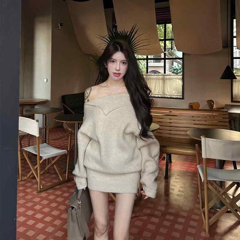 春 コーデ レディース ファッション オシャレ カワイイ シンプル きれいめ ナチュラル 上品カジュアル 婦人服 セーター ドレス バット スリーブ ニット