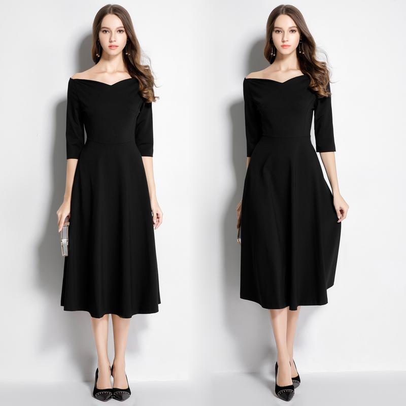 春 コーデ レディース ファッション オシャレ カワイイ シンプル きれいめ ナチュラル 上品カジュアル 婦人服 ブラック ドレス ロング スカート ウエスト 服 スリム オーバー