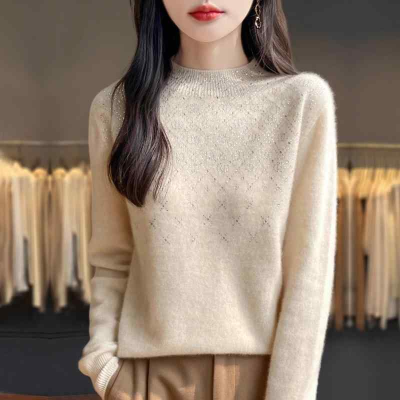 春 コーデ レディース ファッション オシャレ カワイイ シンプル きれいめ ナチュラル 上品カジュアル 婦人服 ハーフ ハイネック セー..