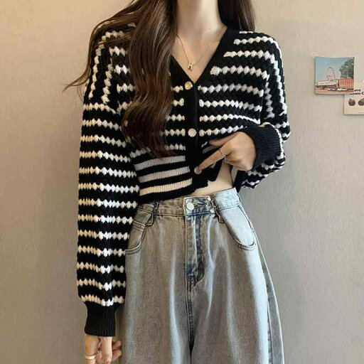 春 コーデ レディース ファッション オシャレ カワイイ シンプル きれいめ ナチュラル 上品カジュアル 婦人服 ストライプ セーター トップス カーディガン ジャケット 長袖 Vネック セーター 春 コーデ レディース ファッション オシャレ カワイイ シンプル きれいめ ナチュラル 上品カジュアル 婦人服 ストライプ セーター トップス カーディガン ジャケット 長袖 Vネック セーター