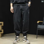 メンズ 男性用 ズボン パンツ シンプル カジュアル ストリート マルチ バッグ 春秋 大きいサイズ 黒 スポーツ ワークウェア スタイル
