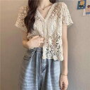 春 コーデ レディース ファッション オシャレ カワイイ シンプル きれいめ ナチュラル 上品カジュアル 婦人服 薄手 半袖 レース シャツ 夏 スタイリッシュ...
