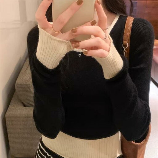 春 コーデ レディース ファッション オシャレ カワイイ シンプル きれいめ ナチュラル 上品カジュアル 婦人服 シック スリム レイヤリング シャツ ハイエンド インナー セーター 長袖 ニット トップス 春 コーデ レディース ファッション オシャレ カワイイ シンプル きれいめ ナチュラル 上品カジュアル 婦人服 シック スリム レイヤリング シャツ ハイエンド インナー セーター 長袖 ニット トップス