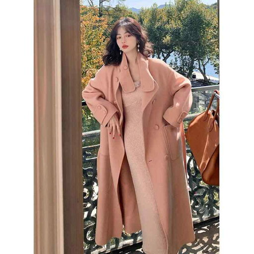 春 コーデ レディース ファッション オシャレ カワイイ シンプル きれいめ ナチュラル 上品カジュアル 婦人服 スタンドカラー ピンク ウール コート ミドル丈 ハイエンド 春 コーデ レディース ファッション オシャレ カワイイ シンプル きれいめ ナチュラル 上品カジュアル 婦人服 スタンドカラー ピンク ウール コート ミドル丈 ハイエンド