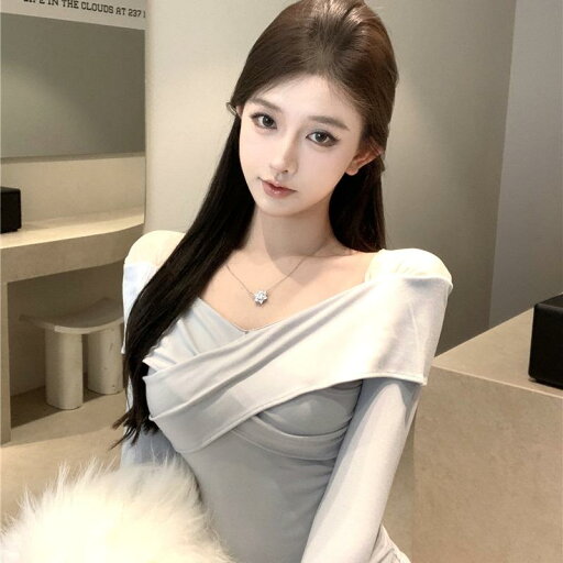 春 コーデ レディース ファッション オシャレ カワイイ シンプル きれいめ ナチュラル 上品カジュアル 婦人服 ブルー 長袖 レイヤリング シャツ メッシュ クロス スリム トップス 春 コーデ レディース ファッション オシャレ カワイイ シンプル きれいめ ナチュラル 上品カジュアル 婦人服 ブルー 長袖 レイヤリング シャツ メッシュ クロス スリム トップス