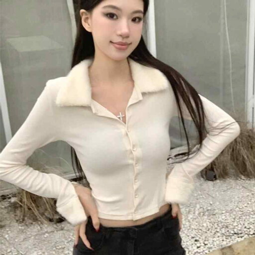 春 コーデ レディース ファッション オシャレ カワイイ シンプル きれいめ ナチュラル 上品カジュアル 婦人服 クラシック スリムフィット ファー 長袖 Tシャツ トップス レイヤリング 春 コーデ レディース ファッション オシャレ カワイイ シンプル きれいめ ナチュラル 上品カジュアル 婦人服 クラシック スリムフィット ファー 長袖 Tシャツ トップス レイヤリング