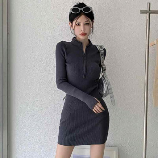 春 コーデ レディース ファッション オシャレ カワイイ シンプル きれいめ ナチュラル 上品カジュアル 婦人服 セクシー ジッパー ハーフ タートルネック ボトム 長袖 ニット ドレス タイト スカート 春 コーデ レディース ファッション オシャレ カワイイ シンプル きれいめ ナチュラル 上品カジュアル 婦人服 セクシー ジッパー ハーフ タートルネック ボトム 長袖 ニット ドレス タイト スカート