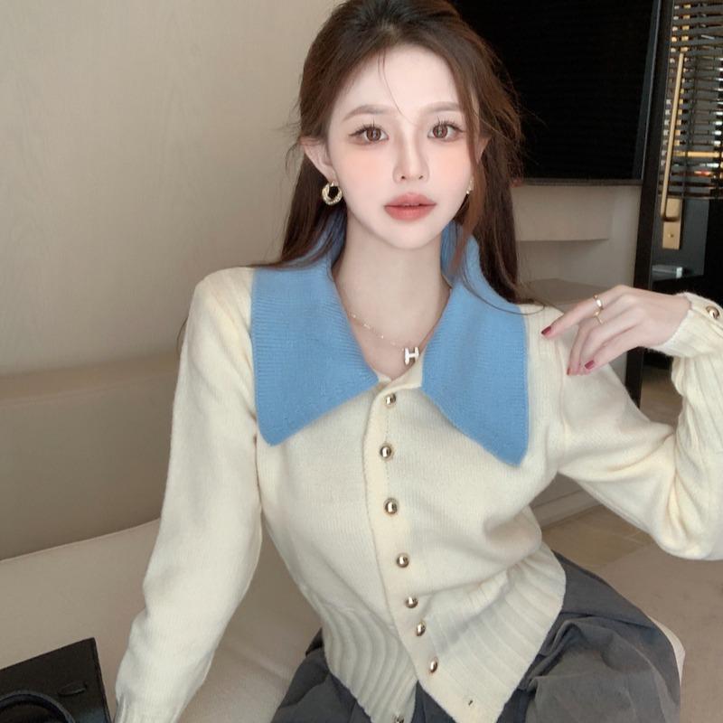 春 コーデ レディース ファッション オシャレ カワイイ シンプル きれいめ ナチュラル 上品カジュアル 婦人服 ポロ ニット カーディガン フレンチ風 スタイル ソフト セーター ジャケット トップス