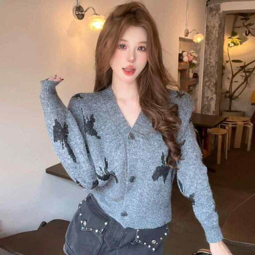 春 コーデ レディース ファッション オシャレ カワイイ シンプル きれいめ ナチュラル 上品カジュアル 婦人服 Vネック セーター カーディガン リボン スパンコール ゆったり ニット トップス コート 春 コーデ レディース ファッション オシャレ カワイイ シンプル きれいめ ナチュラル 上品カジュアル 婦人服 Vネック セーター カーディガン リボン スパンコール ゆったり ニット トップス コート