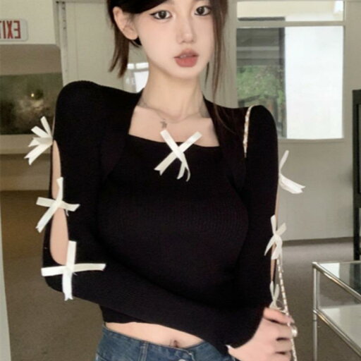 春 コーデ レディース ファッション オシャレ カワイイ シンプル きれいめ ナチュラル 上品カジュアル 婦人服 リボン ニット レイヤリング シャツ 長袖 スリム T トップス 春 コーデ レディース ファッション オシャレ カワイイ シンプル きれいめ ナチュラル 上品カジュアル 婦人服 リボン ニット レイヤリング シャツ 長袖 スリム T トップス