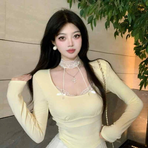 春 コーデ レディース ファッション オシャレ カワイイ シンプル きれいめ ナチュラル 上品カジュアル 婦人服 レースエッジ Vネック ホルターネック 長袖 ニット Tシャツ インナー レイヤリング リボン トップス 春 コーデ レディース ファッション オシャレ カワイイ シンプル きれいめ ナチュラル 上品カジュアル 婦人服 レースエッジ Vネック ホルターネック 長袖 ニット Tシャツ インナー レイヤリング リボン トップス