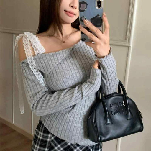 春 コーデ レディース ファッション オシャレ カワイイ シンプル きれいめ ナチュラル 上品カジュアル 婦人服 レースアップ ニット 長袖 Tシャツ 秋服 スリム ボトムトップ 春 コーデ レディース ファッション オシャレ カワイイ シンプル きれいめ ナチュラル 上品カジュアル 婦人服 レースアップ ニット 長袖 Tシャツ 秋服 スリム ボトムトップ