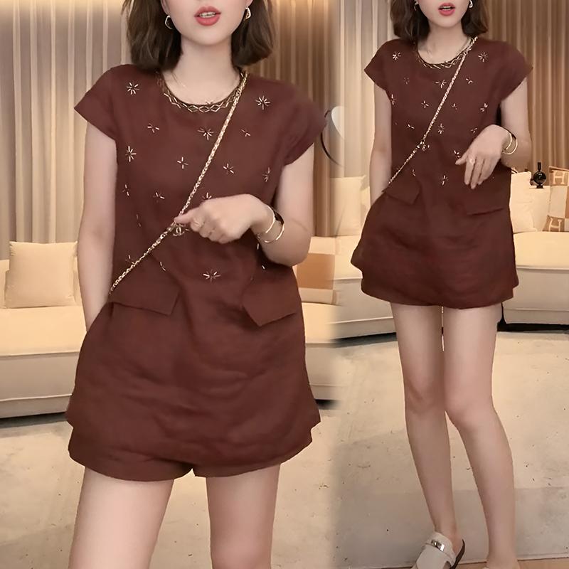 春 コーデ レディース ファッション オシャレ カワイイ シンプル きれいめ ナチュラル 上品カジュアル 婦人服 夏 ビーズ トップス パンツ スーツ スタイリッシュ スリム カバー ツーピース