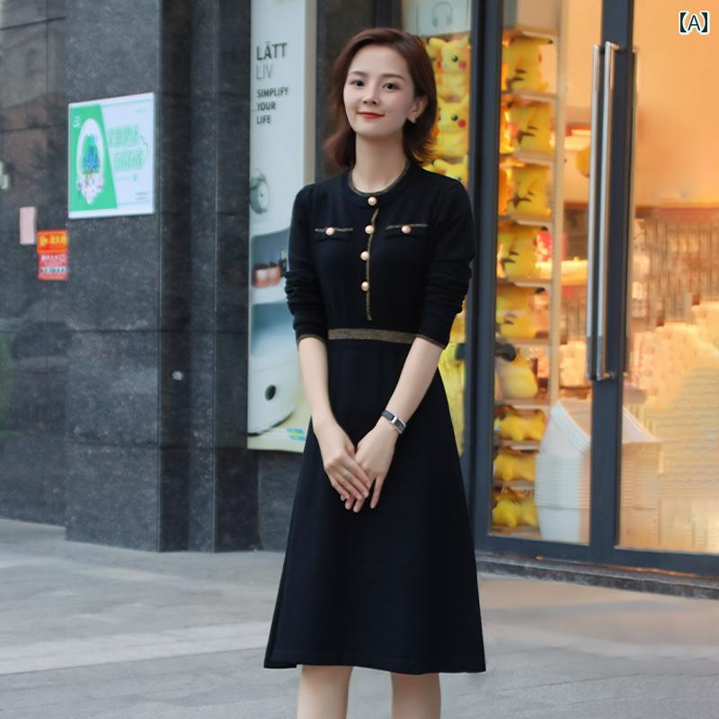 レディース ファッション オシャレ カワイイ 女性用 スリム ウエスト スタイル ミドル丈 ドレスのサムネイル