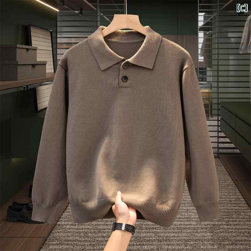 秋　冬コーデ メンズ ファッション 服 男性用 オシャレ シンプル 大人 かっこいい ストリート 綿 セーター ニット セーター 白 ゆったり カジュアル セーター