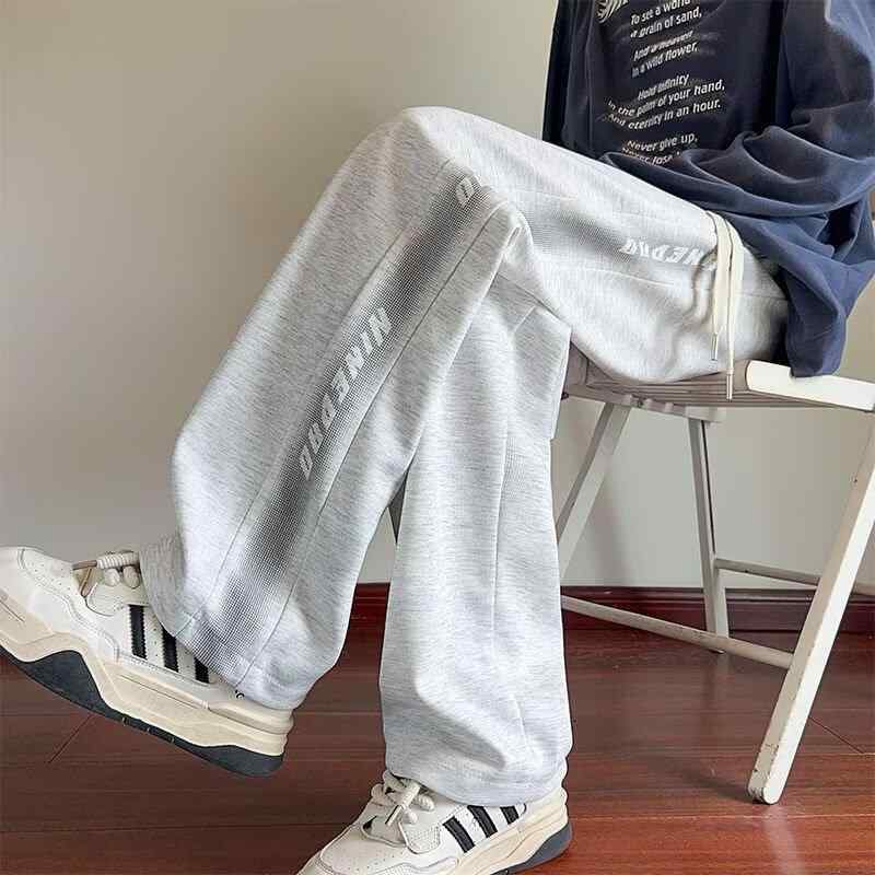 Rakuten - メンズ スウェットパンツ グレー 夏 オールシーズン ワイドレッグ ストレート ロングパンツ スポーツ レジャー カジュアル ゆったり 軽量 通勤ウェア 普段使い アウトドア ストレッチ