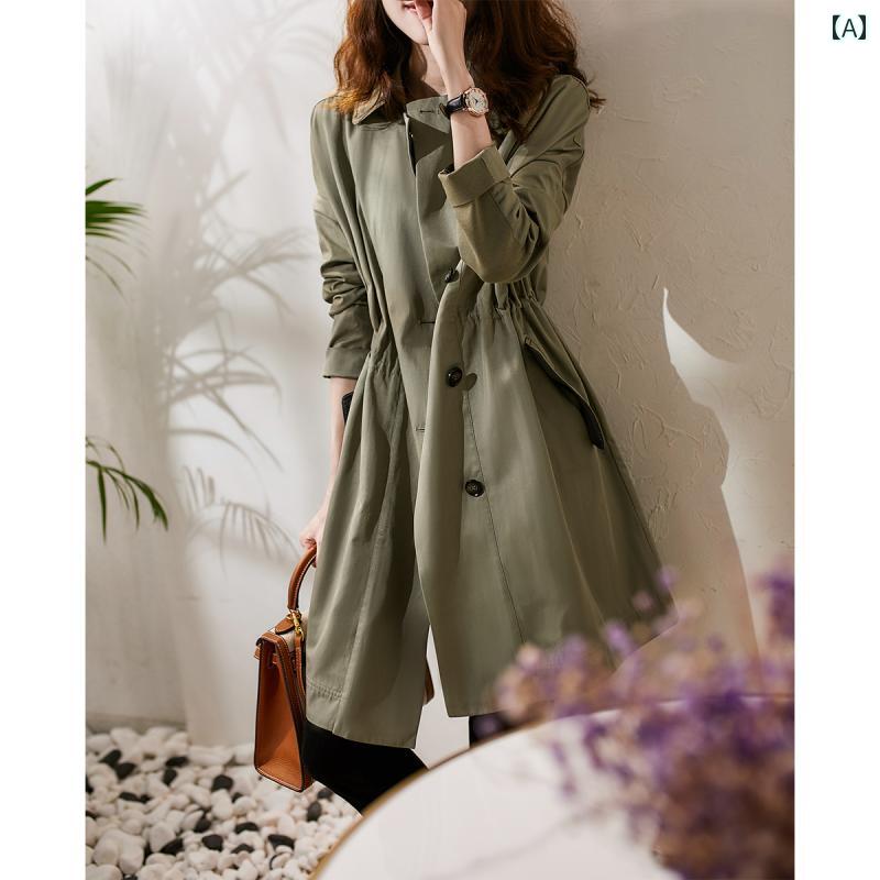 レディース ファッション オシャレ カワイイ 女性用 ビーズ チェーン ウエスト ウインドブレーカー ジャケットのサムネイル