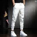 メンズ ファッション オシャレ 男性用 シンプル 大人 かっこいい カジュアル ストリート ヒップホップ HipHop 夏 アイスシルク パンツ 速乾 パンツ レッグ バディング 白 スリムフィット スポーツ パンツ