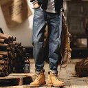 メンズ ファッション オシャレ 男性用 シンプル 大人 かっこいい カジュアル ストリート ヒップホップ HipHop アメカジ ジーンズ ルーズ ストレート 綿 パンツ