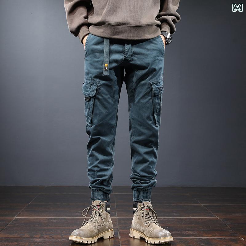 メンズ ファッション オシャレ 男性用 シンプル 大人 かっこいい カジュアル ストリート ヒップホップ HipHop ルーズ レッグ パンツ ピ..