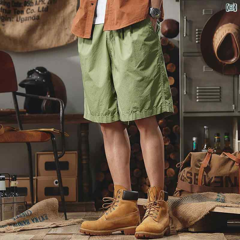 メンズ ファッション オシャレ 男性用 シンプル 大人 かっこいい カジュアル ストリート ヒップホップ HipHop アメカジ ショート パンツ 夏 ルーズ ストレート レトロ ハーフパンツ アウトドア ワークウェア パンツ