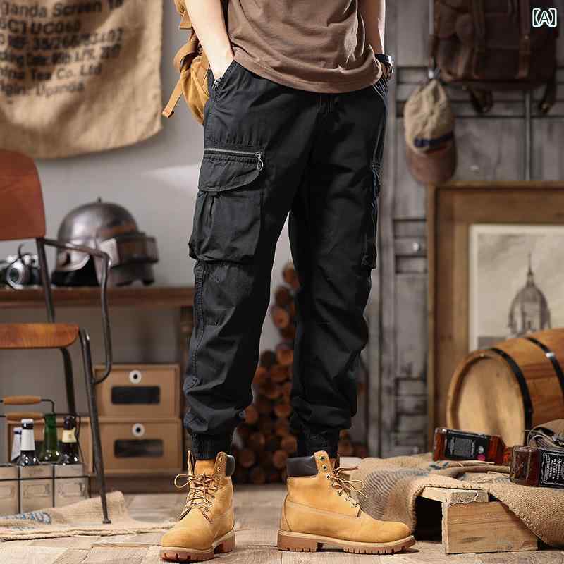 メンズ ファッション オシャレ 男性用 シンプル 大人 かっこいい カジュアル ストリート ヒップホップ HipHop 春夏 薄手 ルーズ アメカジ レトロ ハーレム パンツ ウエスト ゴム パンツ