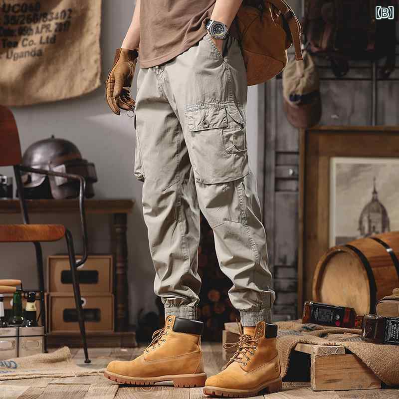 メンズ ファッション オシャレ 男性用 シンプル 大人 かっこいい カジュアル ストリート ヒップホップ HipHop 春夏 薄手 ルーズ アメカジ レトロ ハーレム パンツ ウエスト ゴム パンツ
