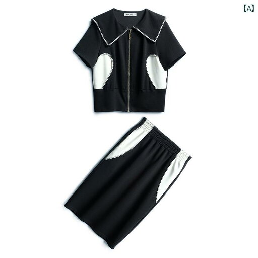 レディース ファッション オシャレ カワイイ 女性用 ワイド ジッパー トップ ゴム ウエスト スカート スーツ レディース ファッション オシャレ カワイイ 女性用 ワイド ジッパー トップ ゴム ウエスト スカート スーツ