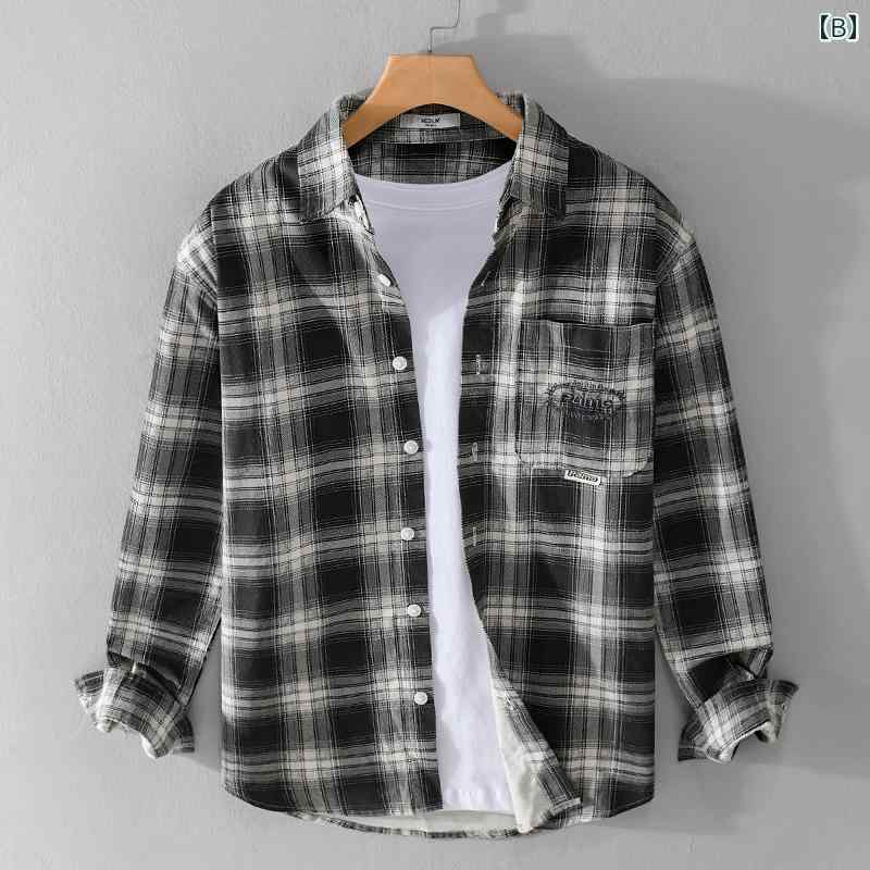 メンズ 男性用 ファッション オシャレ シンプル 大人 かっこいい ストリート ヒップホップ HipHop レトロ シャツ 綿 黄色 ジャケット 2