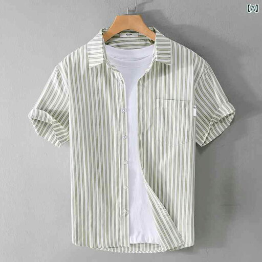 メンズ 男性用 ファッション オシャレ シンプル 大人 かっこいい ストリート ヒップホップ HipHop 夏 ストライプ 半袖 シャツ レトロ トップス シンプル シャツ メンズ 男性用 ファッション オシャレ シンプル 大人 かっこいい ストリート ヒップホップ HipHop 夏 ストライプ 半袖 シャツ レトロ トップス シンプル シャツ