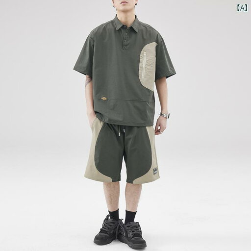 メンズ 男性用 ファッション オシャレ シンプル 大人 かっこいい ストリート ヒップホップ HipHop アメリカ スーツ レトロ スポーツ スーツ デザイン センス カラーマッチング 半袖 スーツ 2 ピース メンズ 男性用 ファッション オシャレ シンプル 大人 かっこいい ストリート ヒップホップ HipHop アメリカ スーツ レトロ スポーツ スーツ デザイン センス カラーマッチング 半袖 スーツ 2 ピース