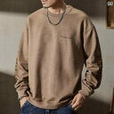 メンズ 男性用 ファッション オシャレ シンプル 大人 かっこいい ストリート ヒップホップ HipHop 春 厚手 380 g スエード ラウンドネック トレー ゆったり 大きいサイズ アメリカン 長袖 春 トップス