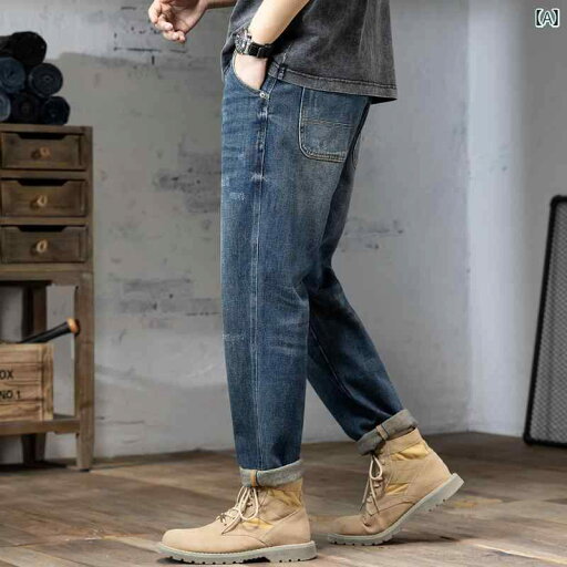 メンズ 男性用 ファッション オシャレ シンプル 大人 かっこいい ストリート ヒップホップ HipHop レトロ ダメージ加工 ハーレム ブルー ジーンズ 春 ゆったり 大きいサイズ ストレート パンツ メンズ 男性用 ファッション オシャレ シンプル 大人 かっこいい ストリート ヒップホップ HipHop レトロ ダメージ加工 ハーレム ブルー ジーンズ 春 ゆったり 大きいサイズ ストレート パンツ