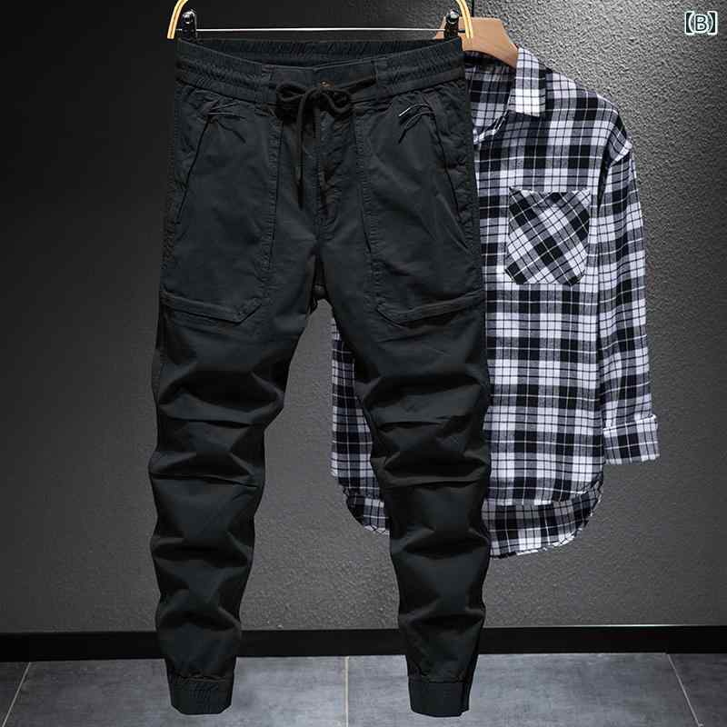 メンズ 男性用 ファッション オシャレ シンプル 大人 かっこいい ストリート ヒップホップ HipHop パンツ ジッパー 付き 大きい ポケット カジュアル パンツ 春 アウトドア ハイキング パンツ