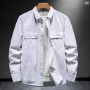 メンズ 男性用 ファッション オシャレ シンプル 大人 かっこいい ストリート ヒップホップ HipHop アメリカン レトロ ワークシャツ メンズ 長袖 ルーズ メンズカジュアル コットンシャツ メンズ 春 ジャケット メンズ