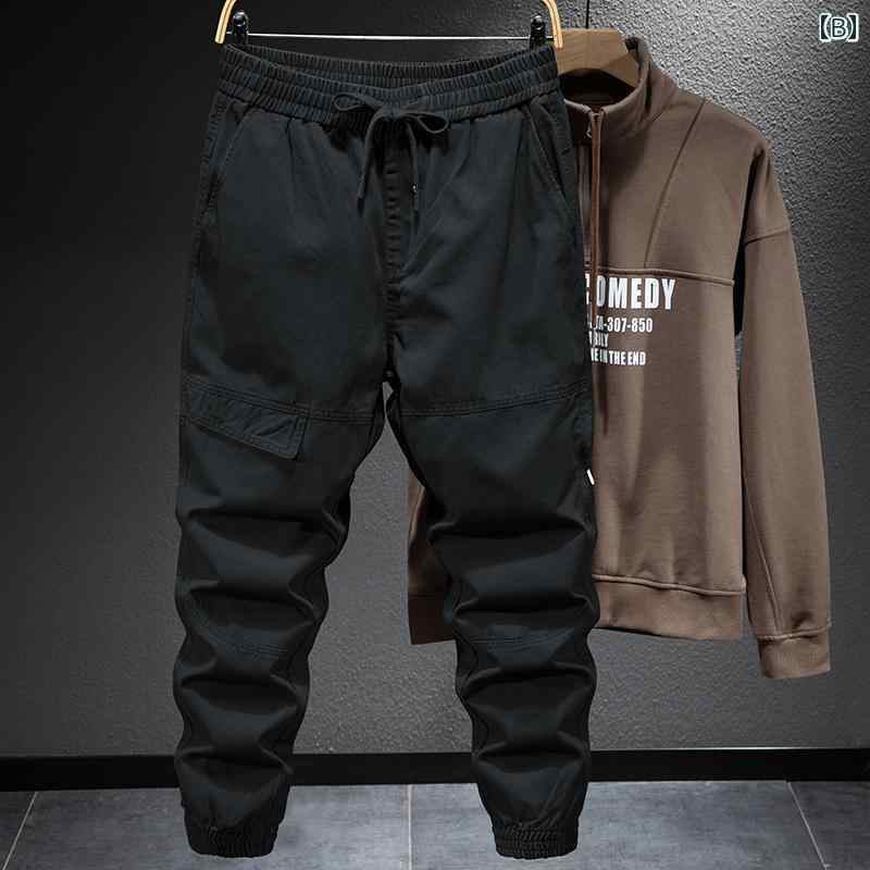メンズ 男性用 ファッション オシャレ シンプル 大人 かっこいい ストリート ヒップホップ HipHop ストレッチ ウエスト 春秋 カジュアル パンツ アメリカン レトロ ウェア ハーレム パンツ