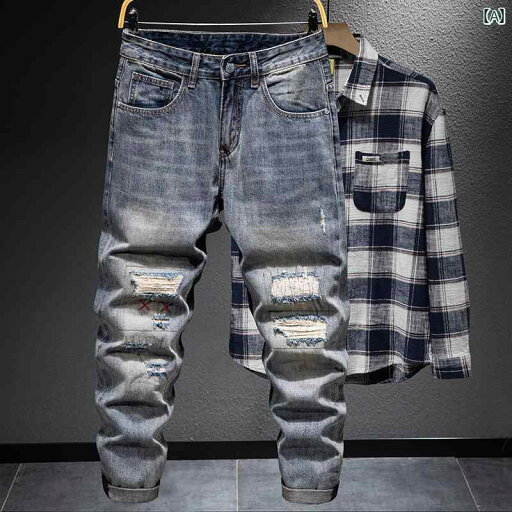 メンズ 男性用 ファッション オシャレ シンプル 大人 かっこいい ストリート ヒップホップ HipHop ジーンズ ライト カラー ストレート 春秋 メンズ 男性用 ファッション オシャレ シンプル 大人 かっこいい ストリート ヒップホップ HipHop ジーンズ ライト カラー ストレート 春秋